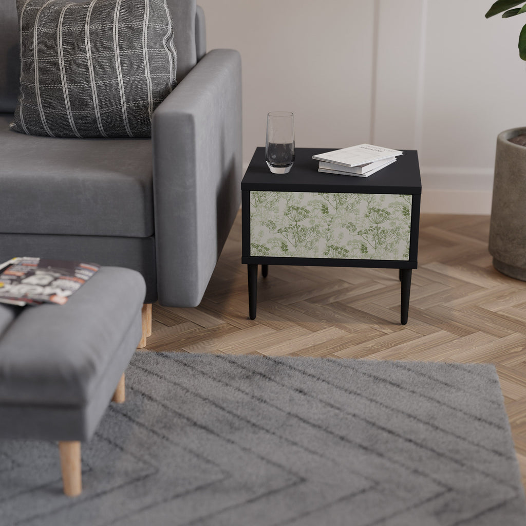 FENNEL BALDACHIN Mesa de Cabeceira em Acabamento Preto