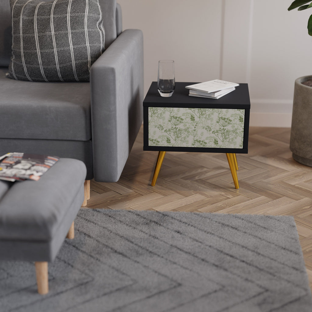 FENNEL BALDACHIN Mesa de Cabeceira em Acabamento Preto