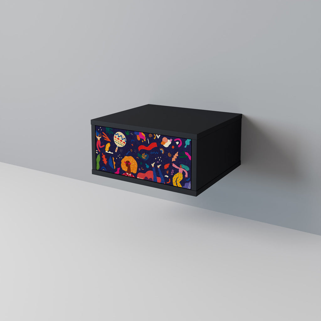 FESTIVE PLEASURES Mesa de Cabeceira em Acabamento Preto