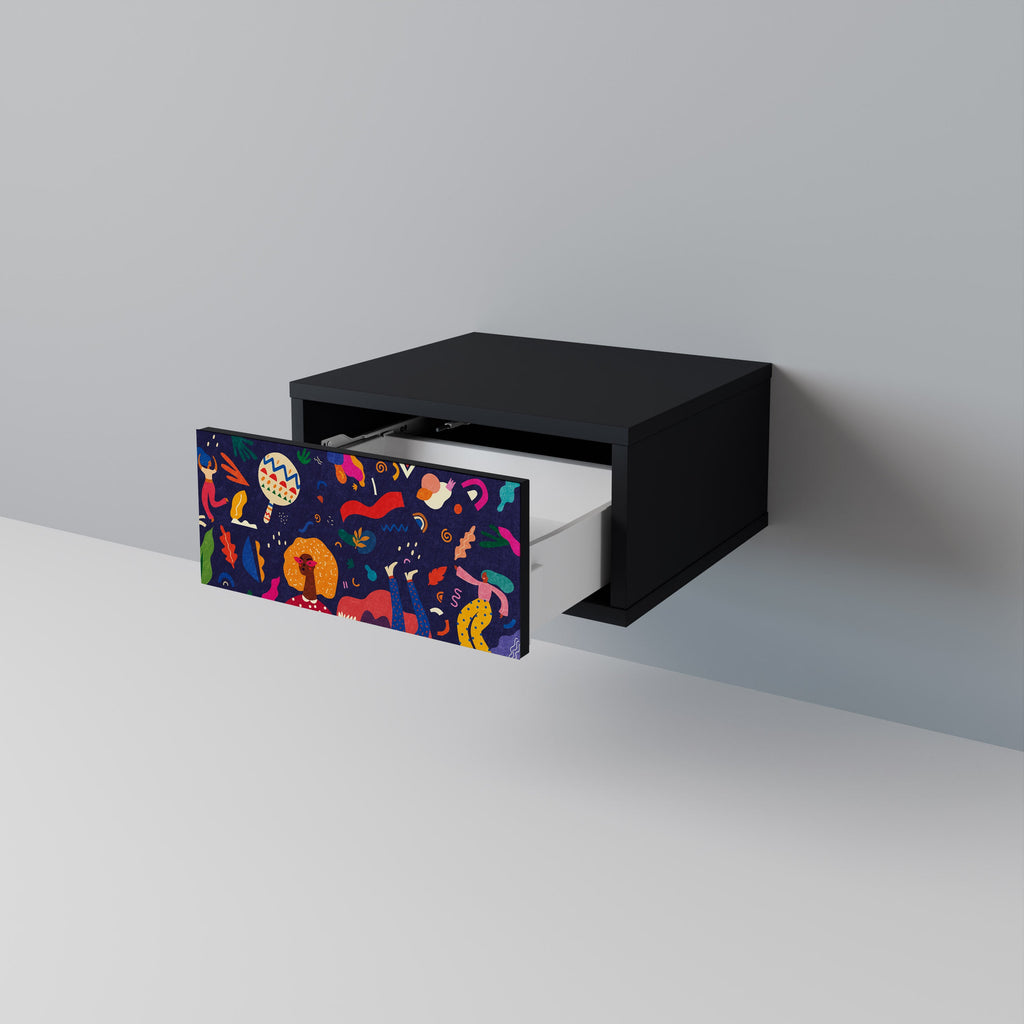 FESTIVE PLEASURES Mesa de Cabeceira em Acabamento Preto