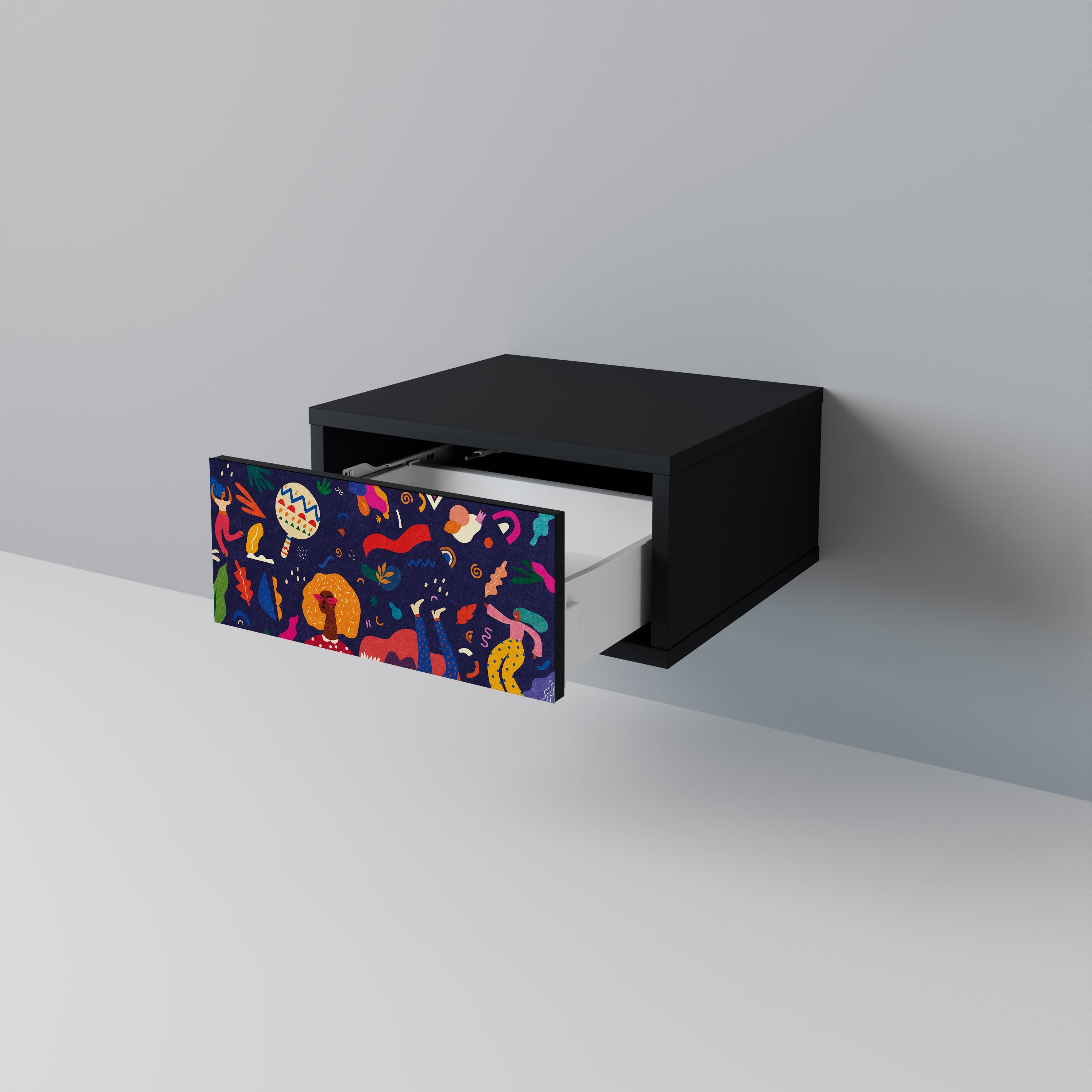 FESTIVE PLEASURES Mesa de Cabeceira em Acabamento Preto