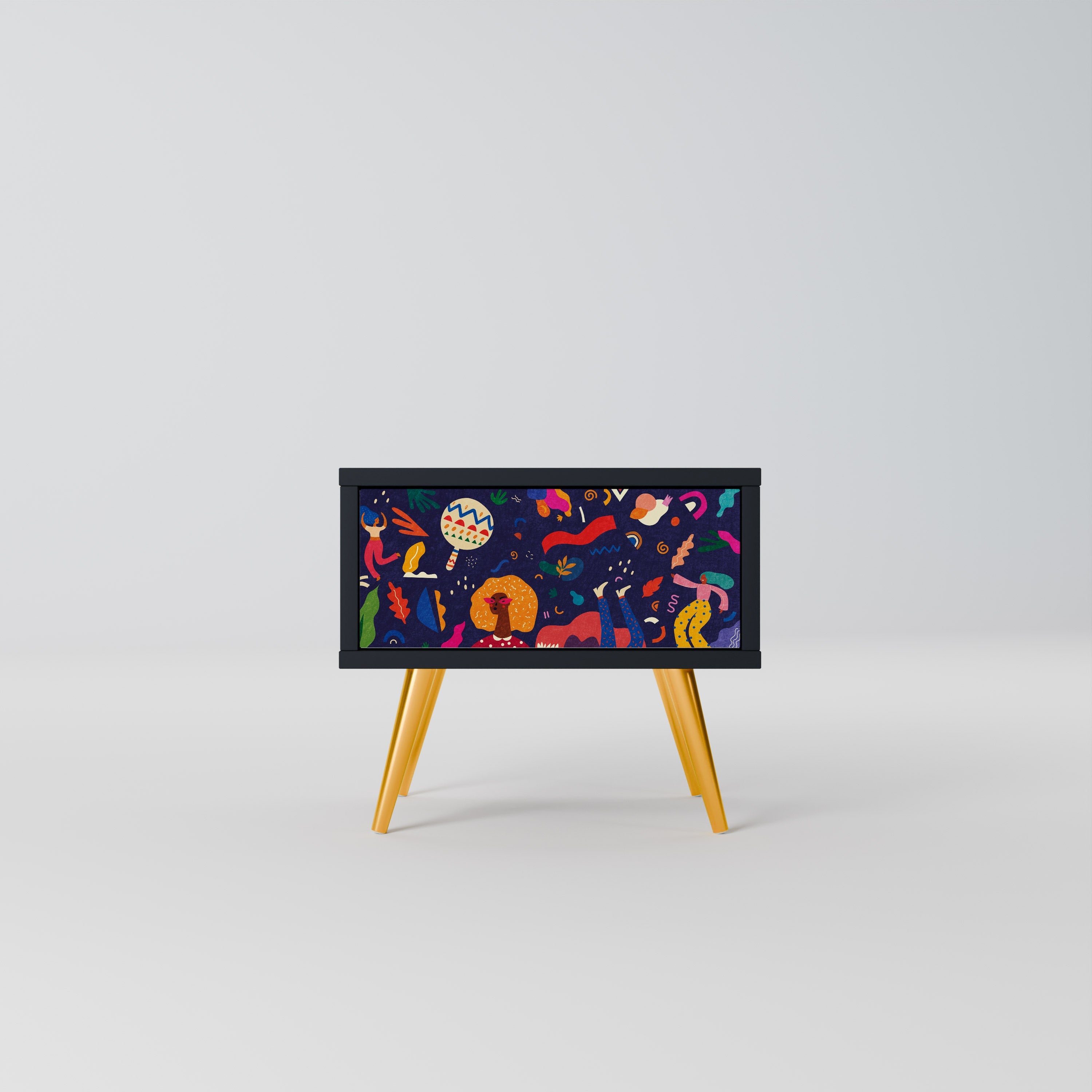 FESTIVE PLEASURES Mesa de Cabeceira em Acabamento Preto