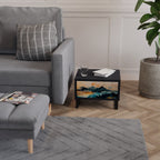 OMINOUS MOUNTAINS Mesa de Cabeceira em Acabamento Preto