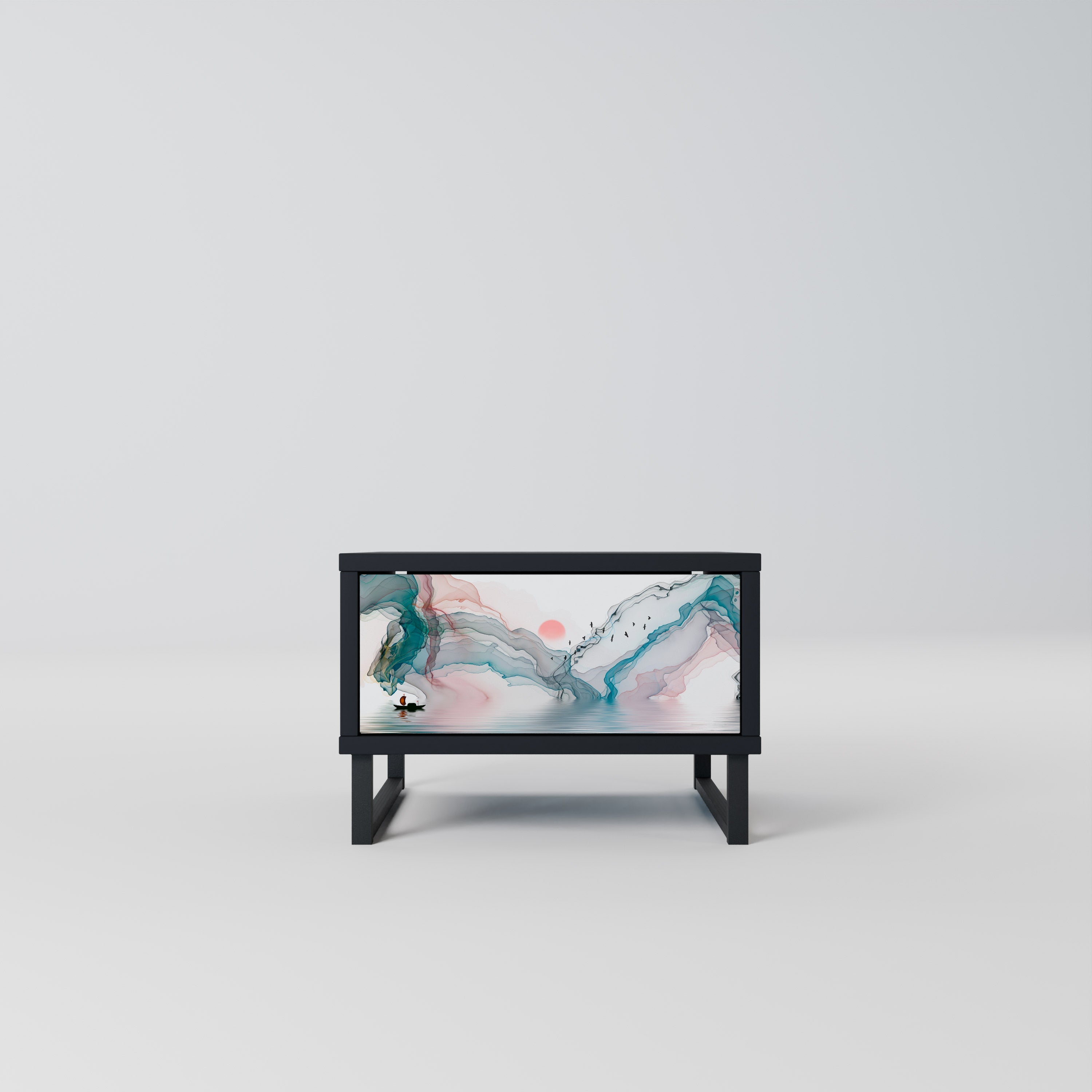 VELVET CROSSING Mesa de Cabeceira em Acabamento Preto