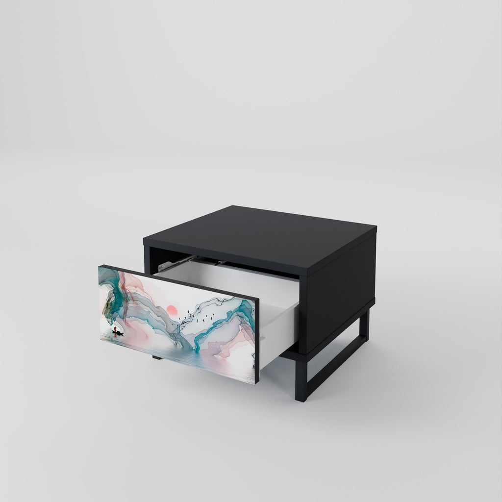 VELVET CROSSING Mesa de Cabeceira em Acabamento Preto