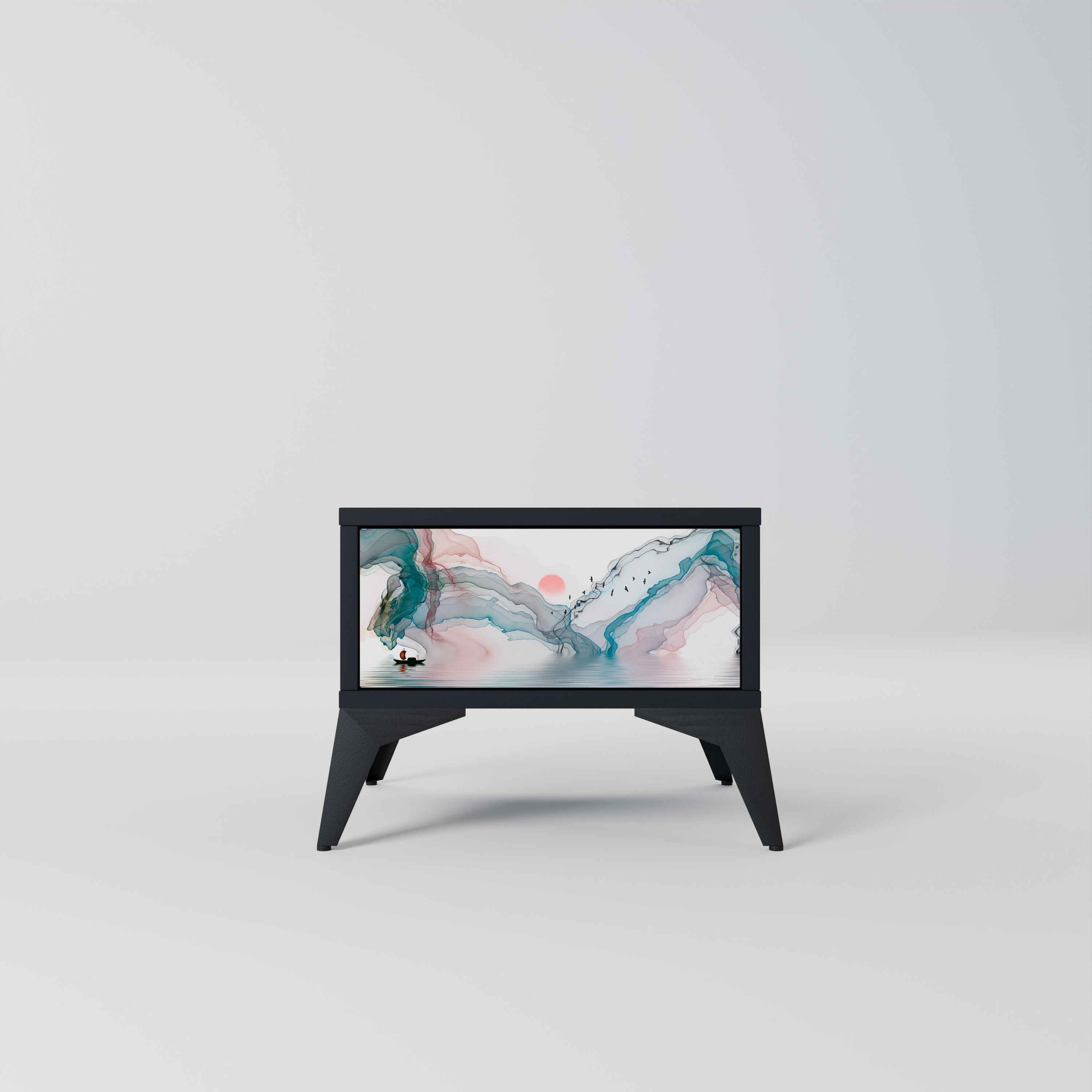 VELVET CROSSING Mesa de Cabeceira em Acabamento Preto