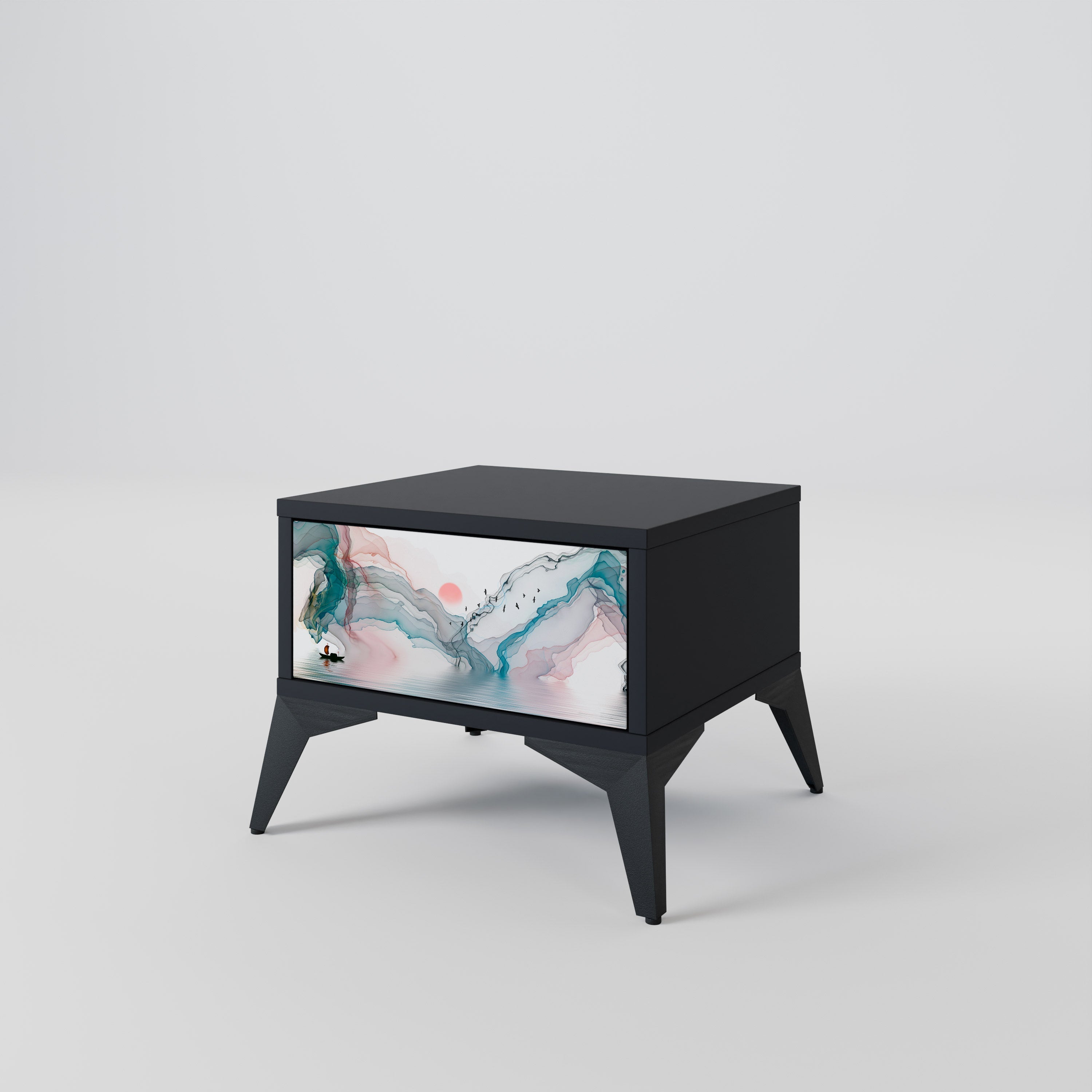 VELVET CROSSING Mesa de Cabeceira em Acabamento Preto