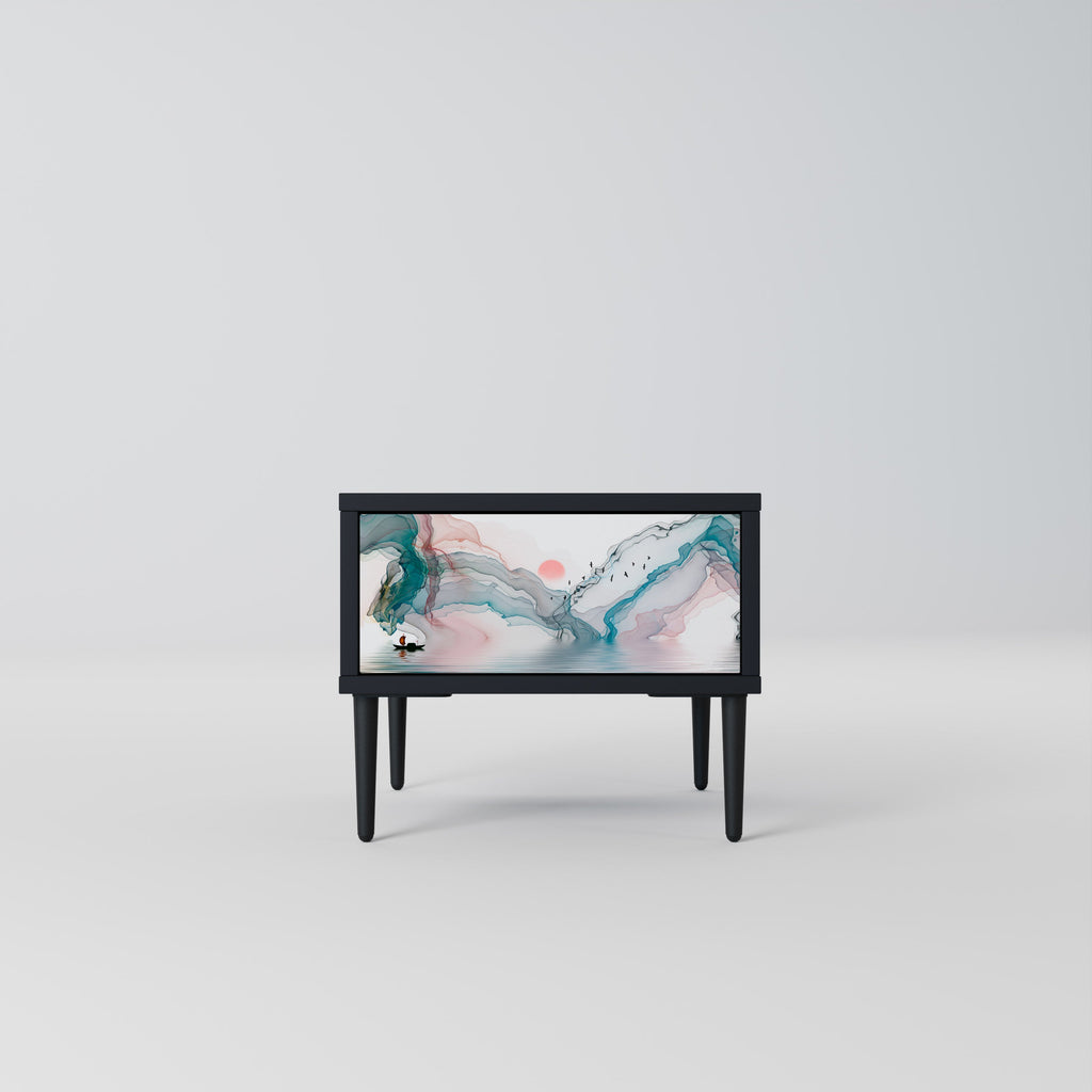 VELVET CROSSING Mesa de Cabeceira em Acabamento Preto