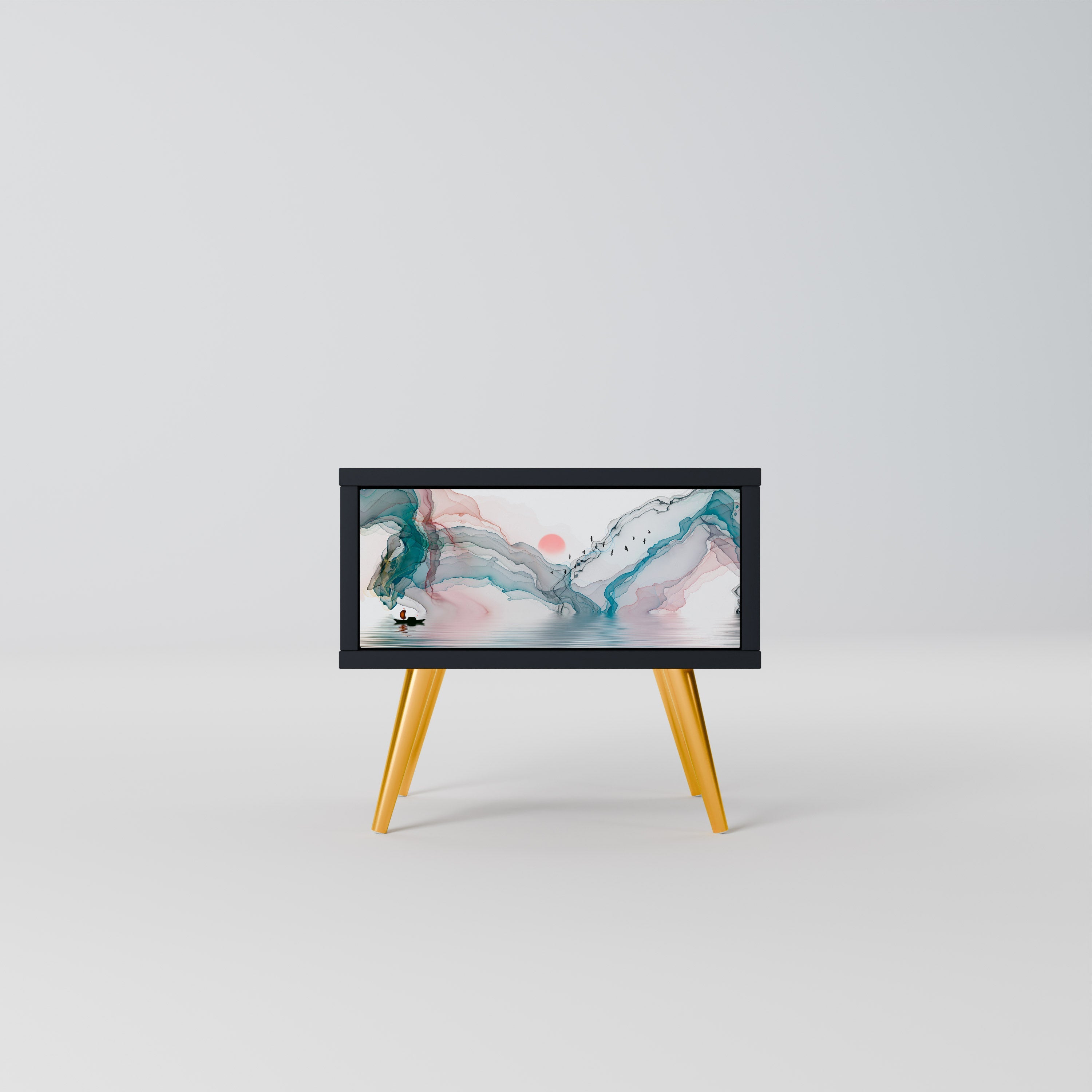 VELVET CROSSING Mesa de Cabeceira em Acabamento Preto