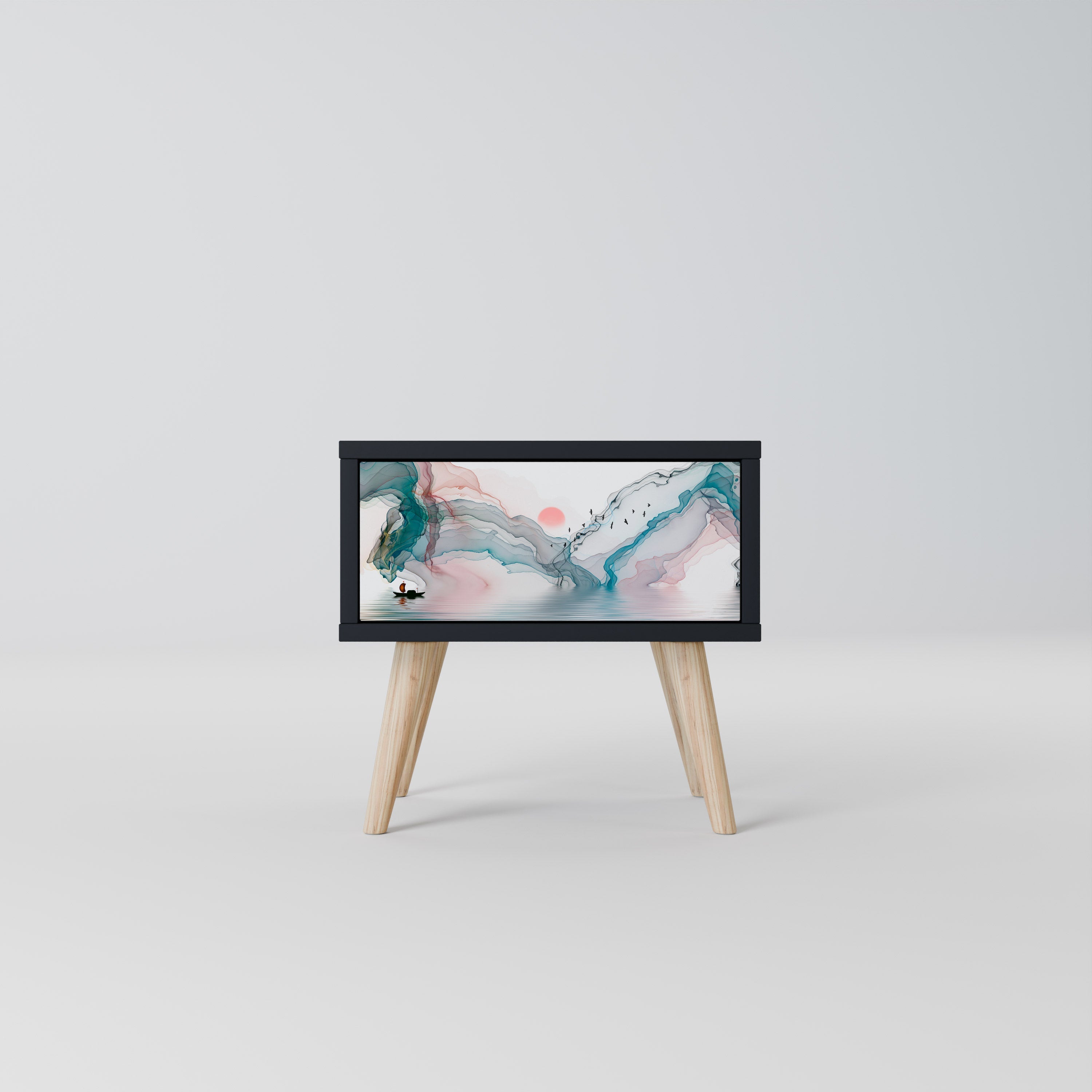 VELVET CROSSING Mesa de Cabeceira em Acabamento Preto