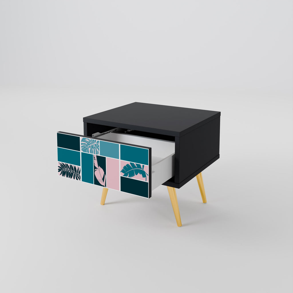 COMBINATION OF SHAPES Mesa de Cabeceira em Acabamento Preto