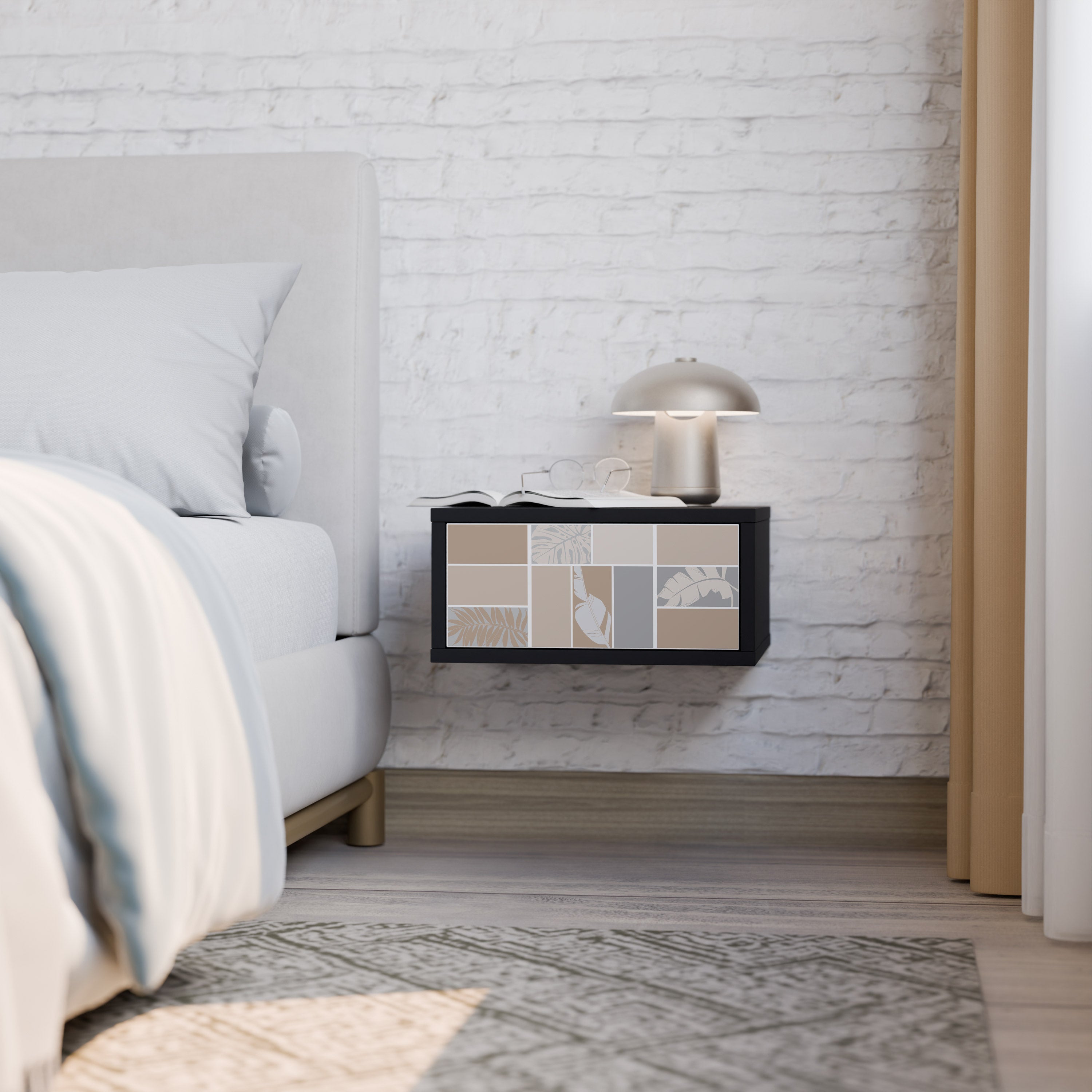 TROPICAL SHAPES Mesa de Cabeceira em Acabamento Preto