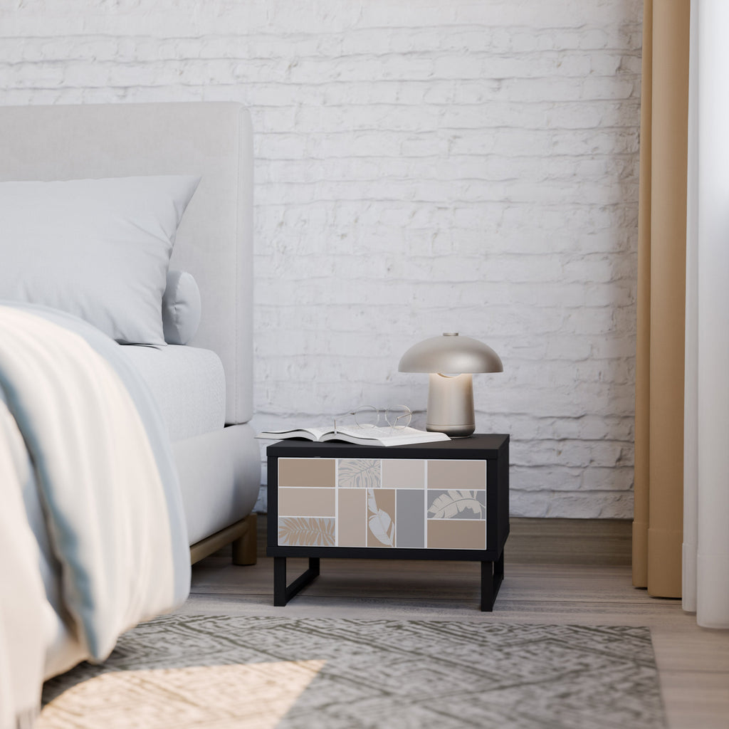 TROPICAL SHAPES Mesa de Cabeceira em Acabamento Preto