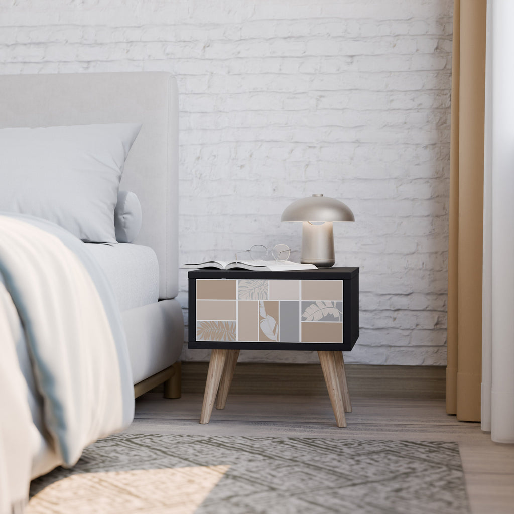 TROPICAL SHAPES Mesa de Cabeceira em Acabamento Preto