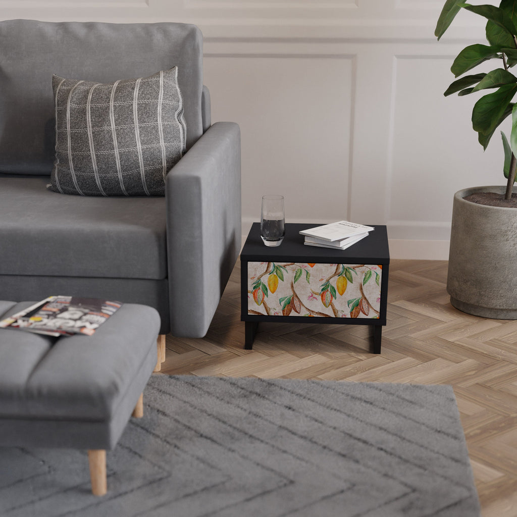 COCOA FRUITS Mesa de Cabeceira em Acabamento Preto