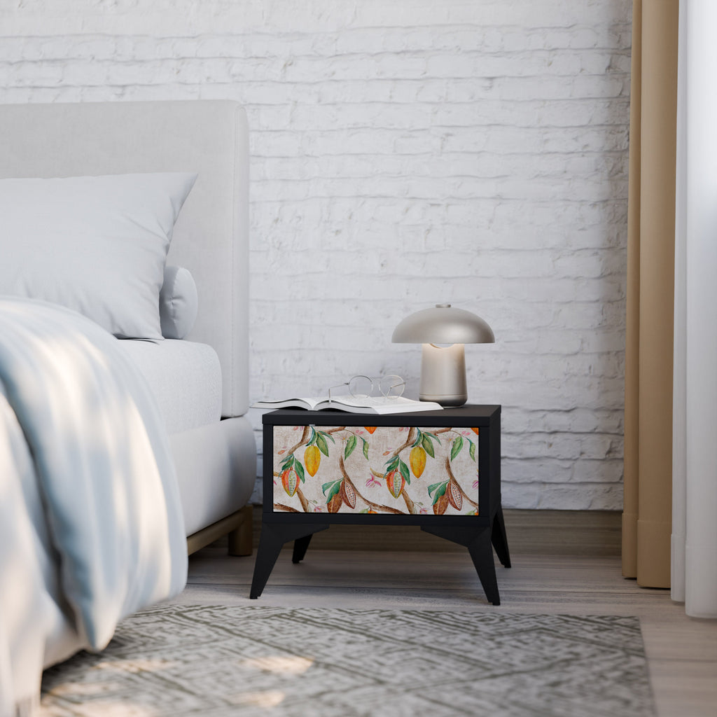 COCOA FRUITS Mesa de Cabeceira em Acabamento Preto