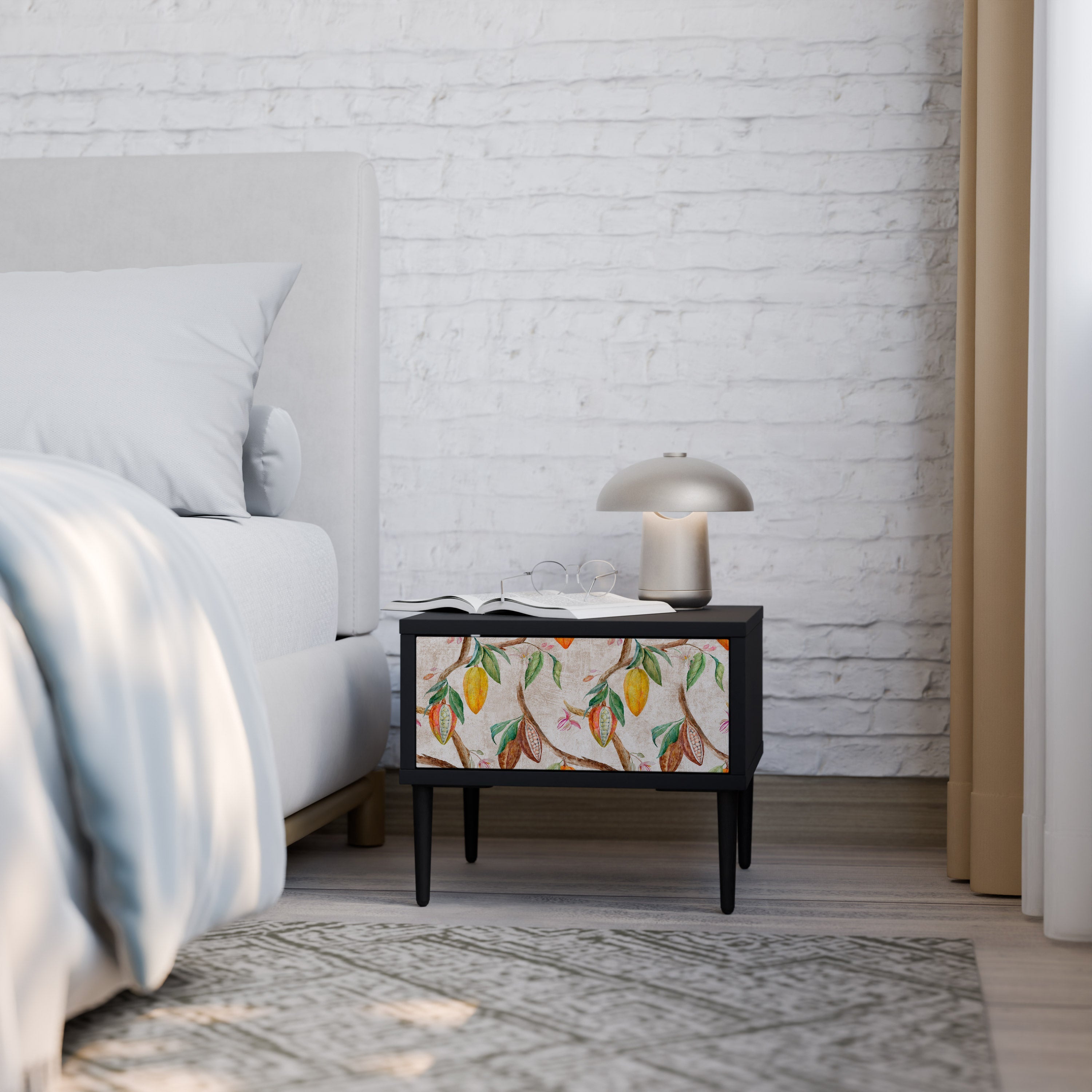 COCOA FRUITS Mesa de Cabeceira em Acabamento Preto