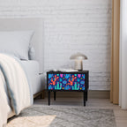 CACTUS VIBES Mesa de Cabeceira em Acabamento Preto