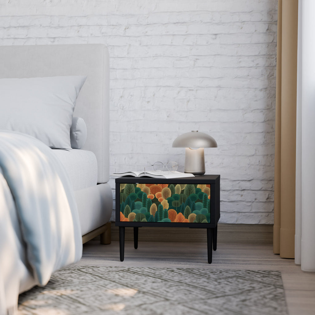AUTUMN KALEIDOSCOPE Mesa de Cabeceira em Acabamento Preto