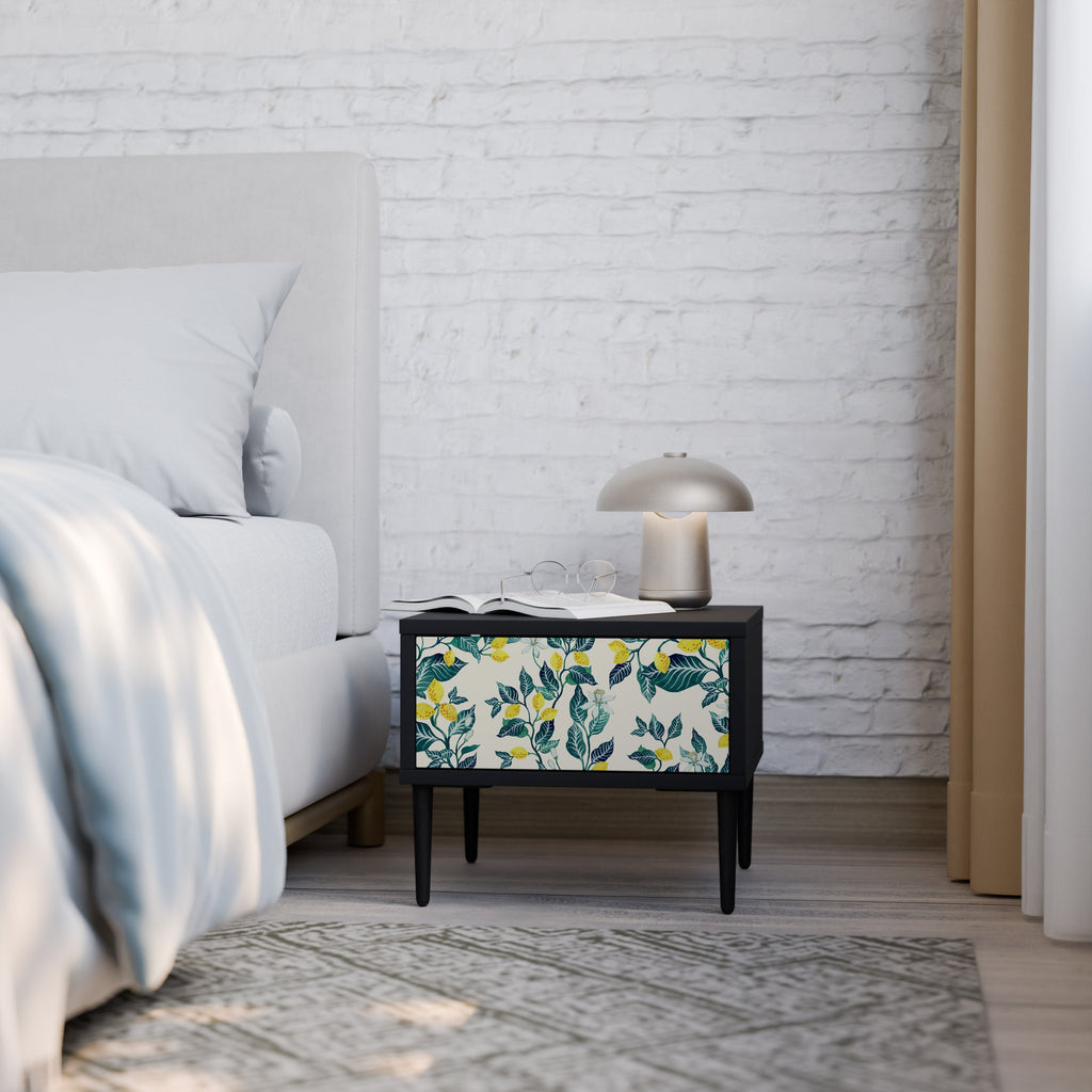 LEMON TREE Mesa de Cabeceira em Acabamento Preto