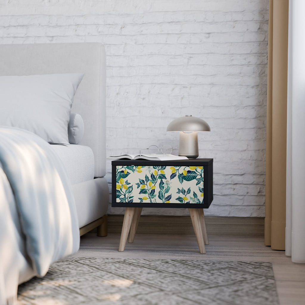 LEMON TREE Mesa de Cabeceira em Acabamento Preto