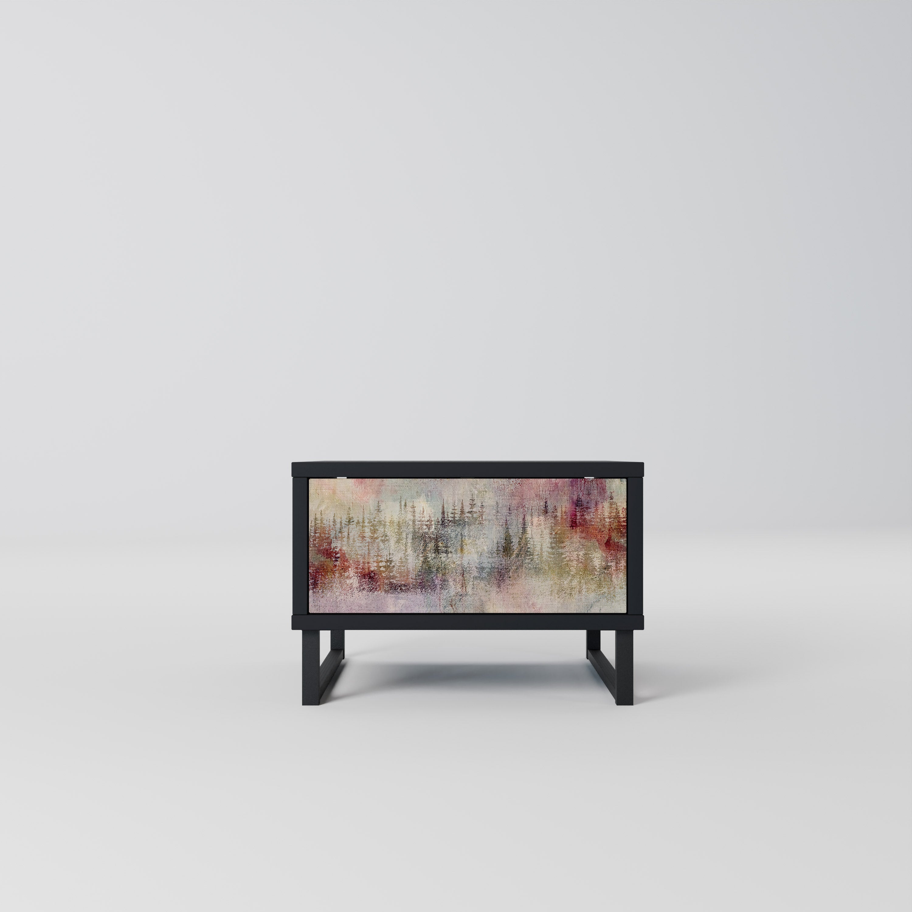 VEILED SUMMIT Mesa de Cabeceira em Acabamento Preto