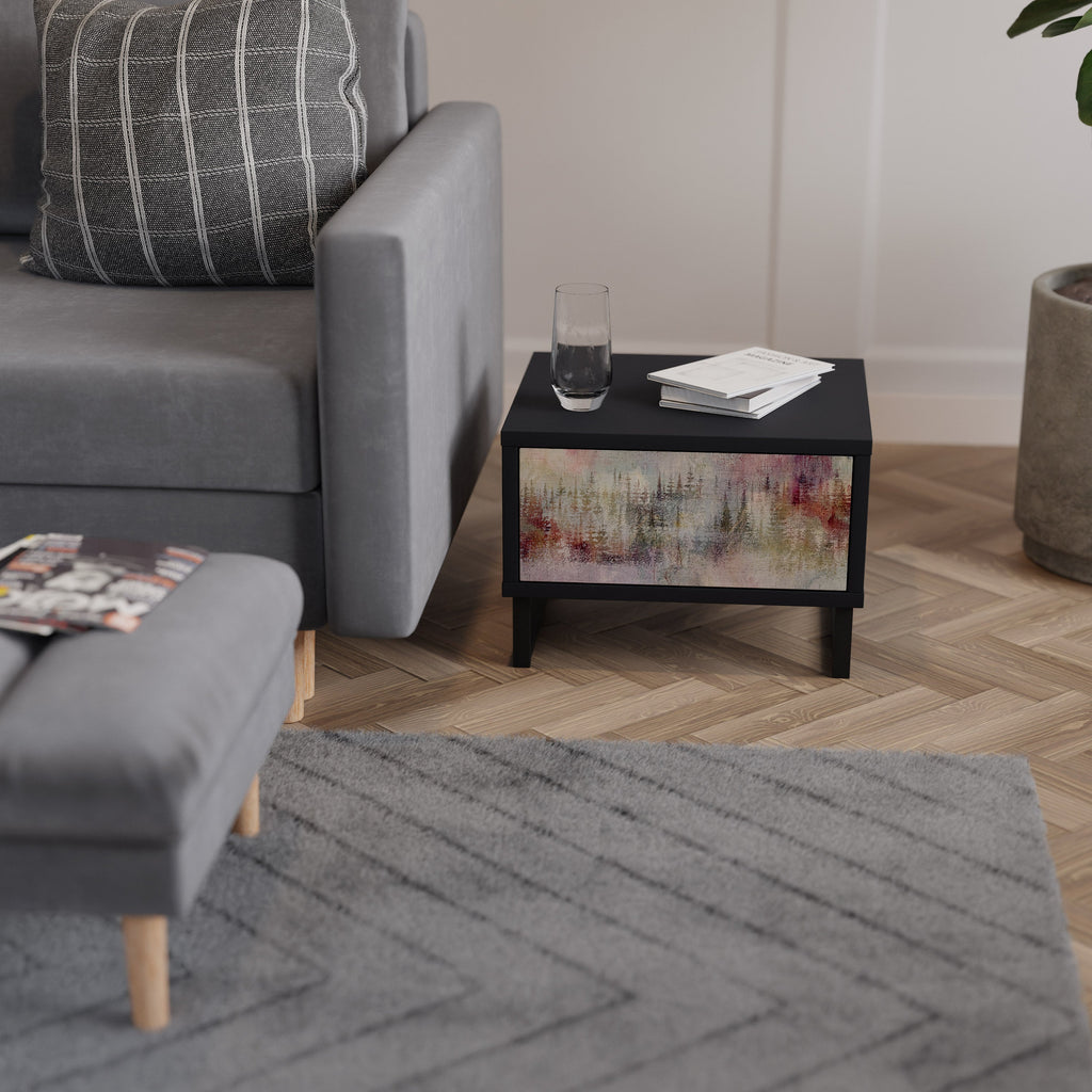 VEILED SUMMIT Mesa de Cabeceira em Acabamento Preto