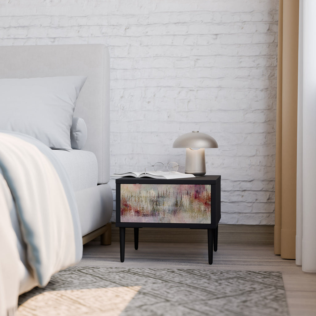 VEILED SUMMIT Mesa de Cabeceira em Acabamento Preto