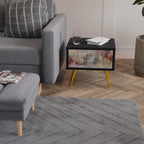 VEILED SUMMIT Mesa de Cabeceira em Acabamento Preto