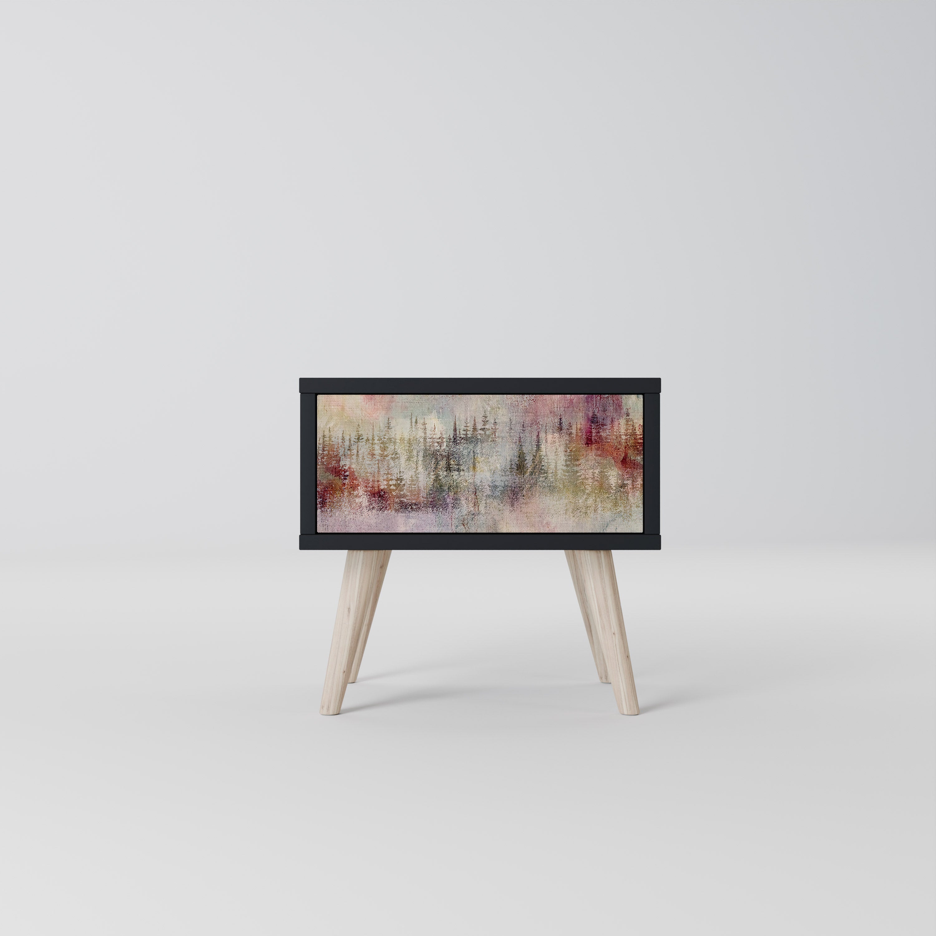 VEILED SUMMIT Mesa de Cabeceira em Acabamento Preto