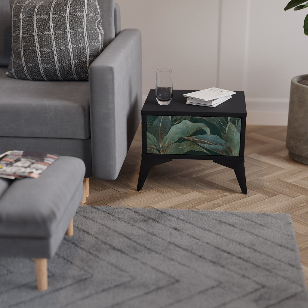 ROYAL GREEN Mesa de Cabeceira em Acabamento Preto