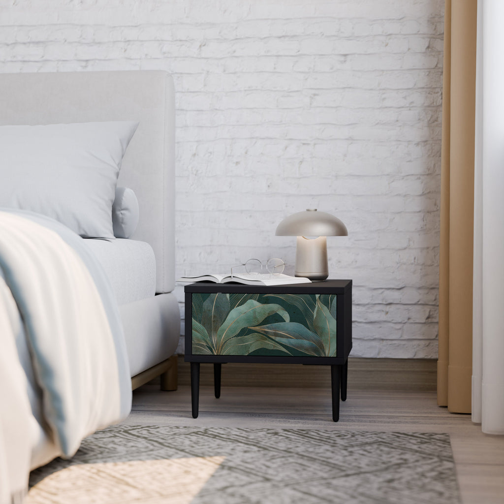 ROYAL GREEN Mesa de Cabeceira em Acabamento Preto