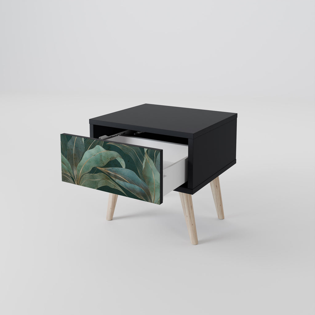ROYAL GREEN Mesa de Cabeceira em Acabamento Preto