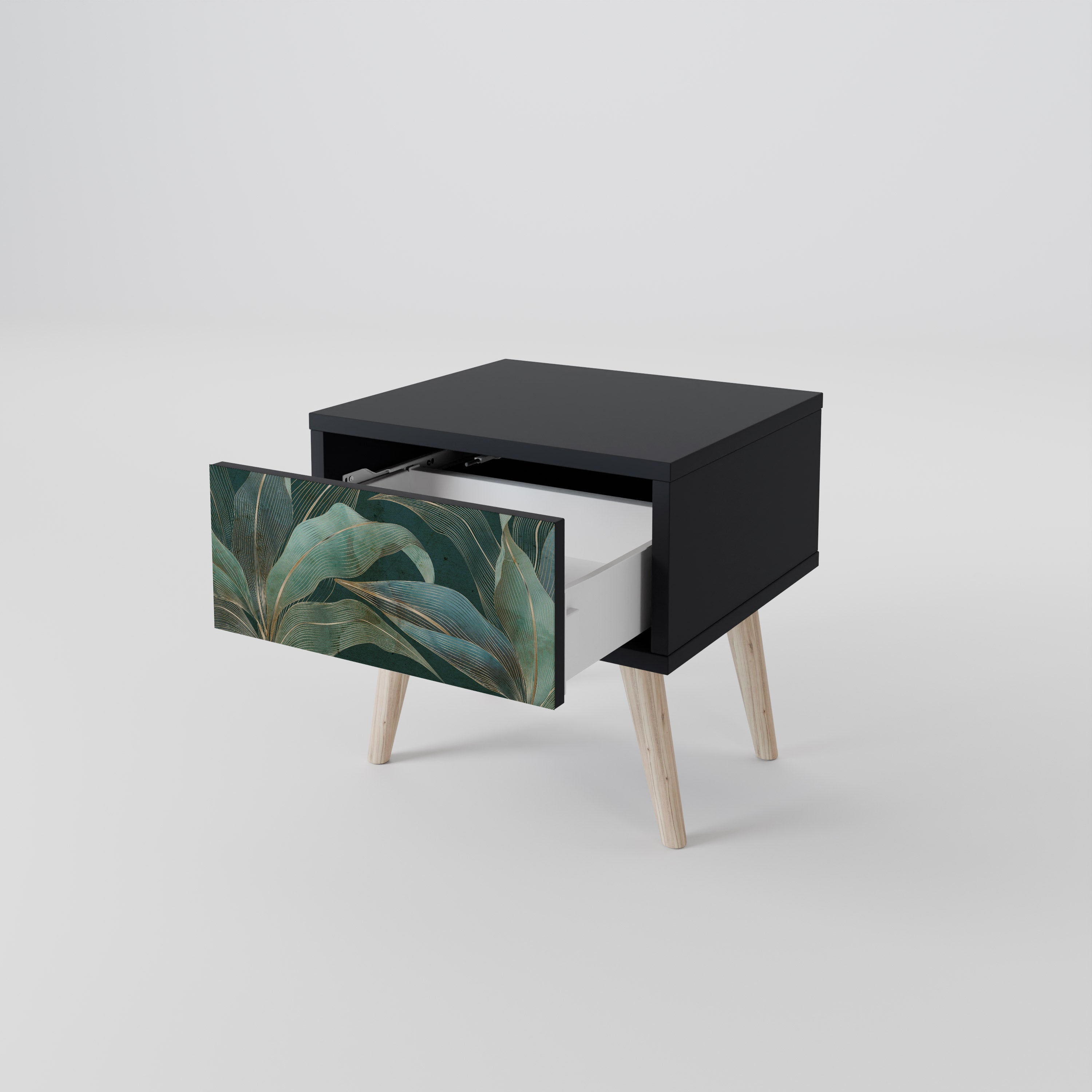 ROYAL GREEN Mesa de Cabeceira em Acabamento Preto