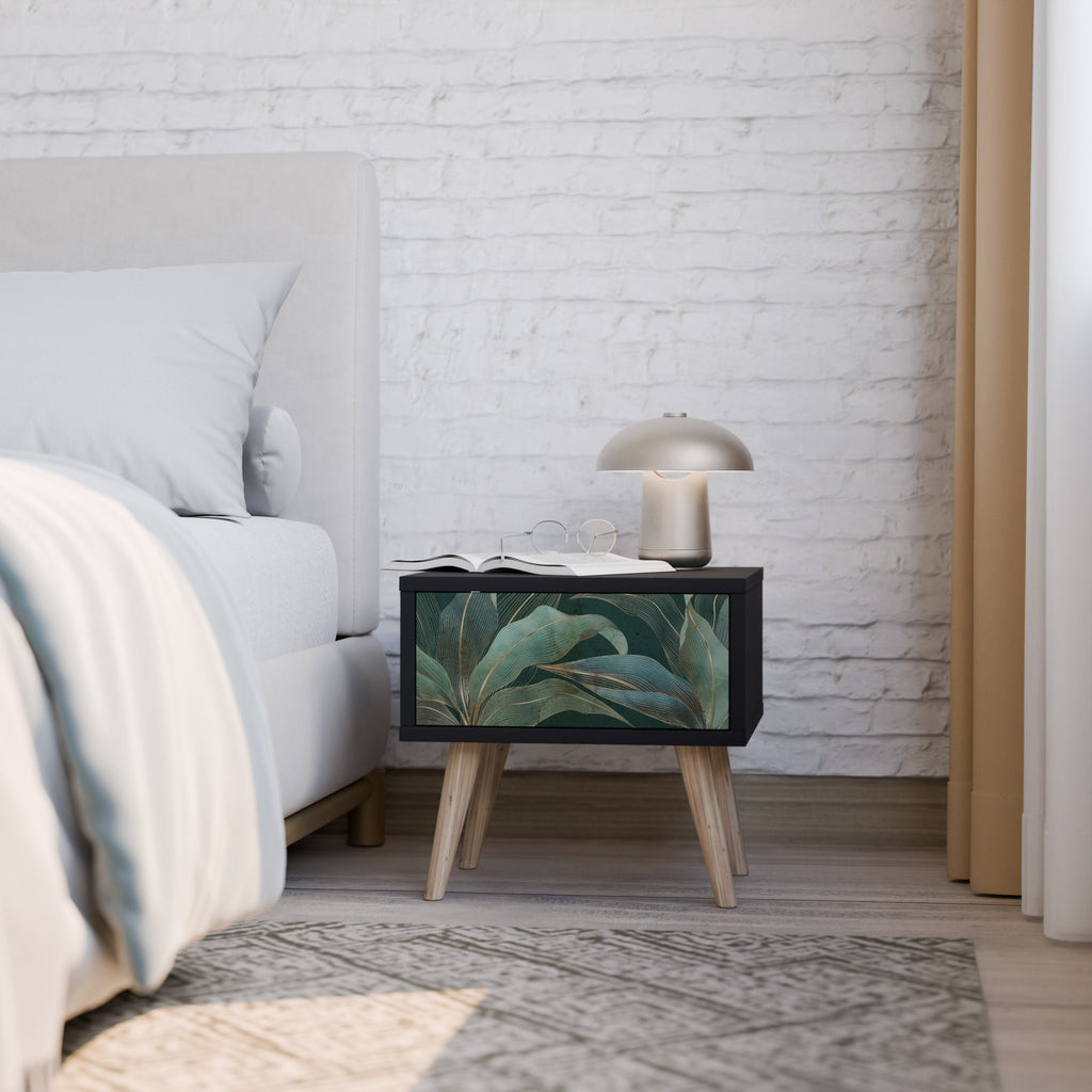 ROYAL GREEN Mesa de Cabeceira em Acabamento Preto