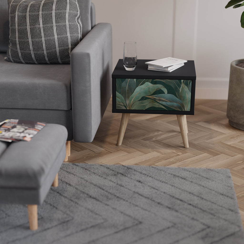 ROYAL GREEN Mesa de Cabeceira em Acabamento Preto