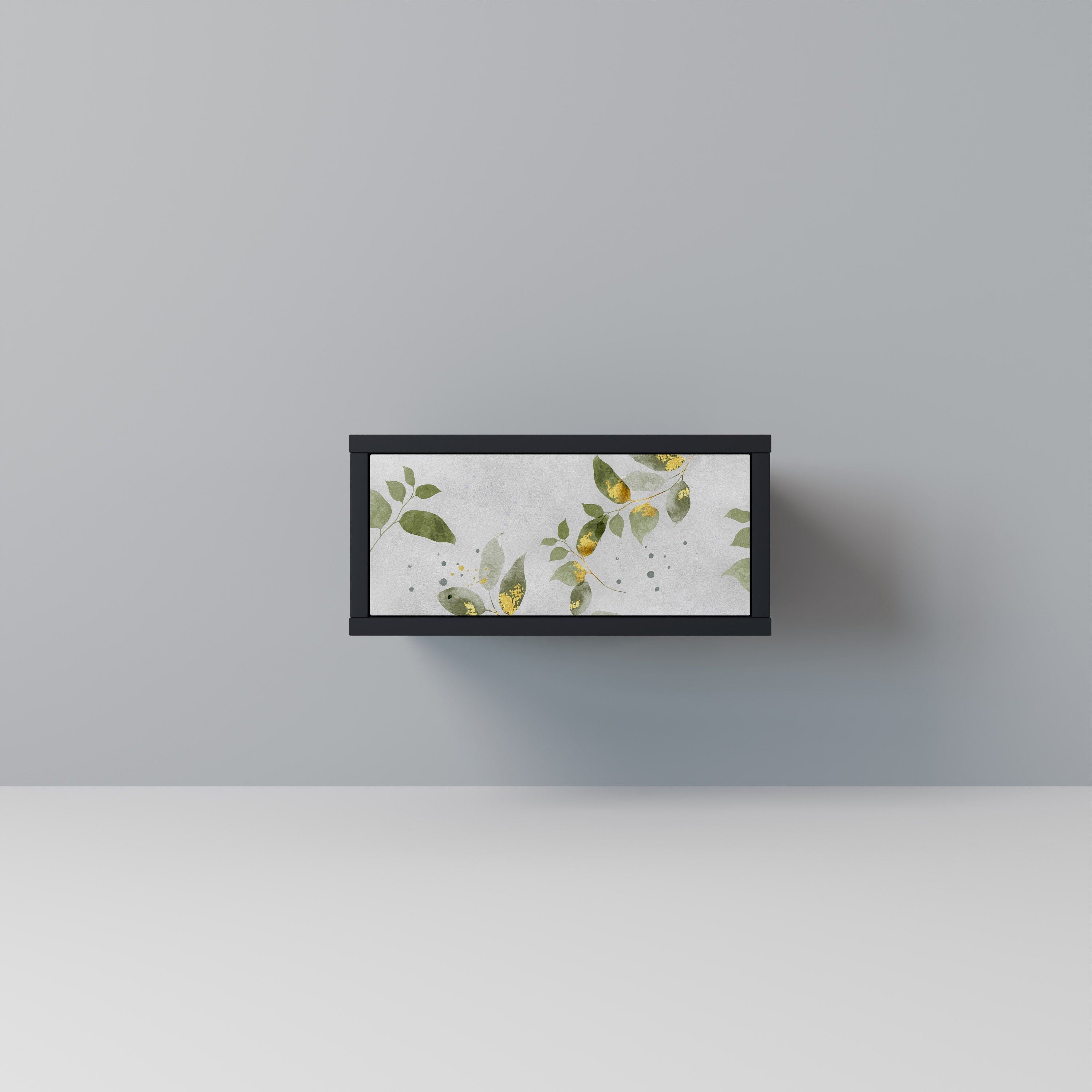 ELEGANT BOTANICS Mesa de Cabeceira em Acabamento Preto