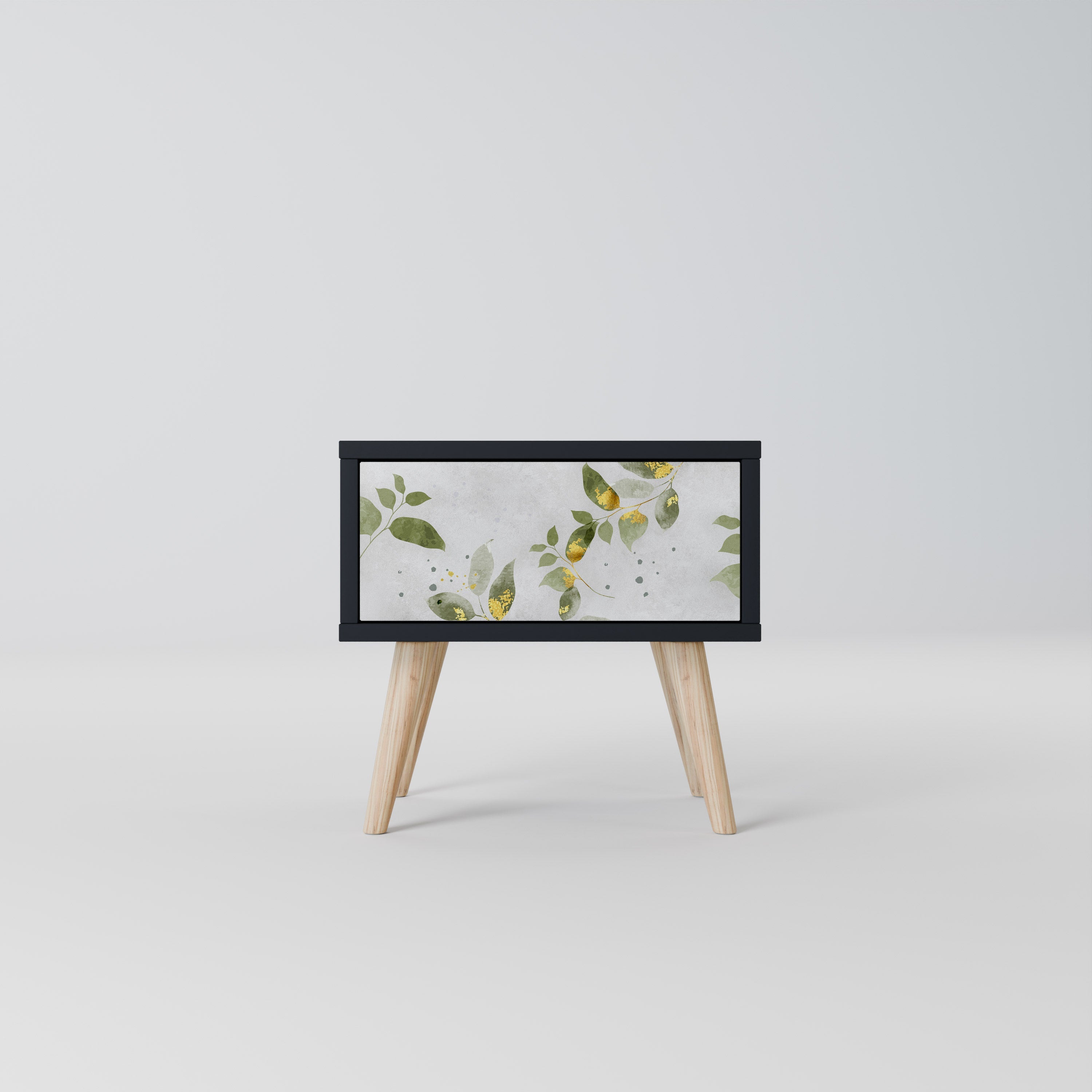 ELEGANT BOTANICS Mesa de Cabeceira em Acabamento Preto