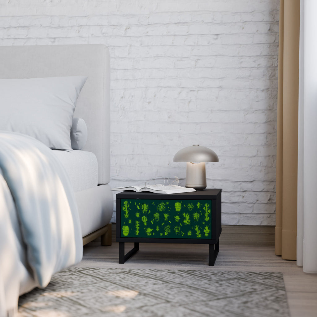 DESERT GREEN Mesa de Cabeceira em Acabamento Preto