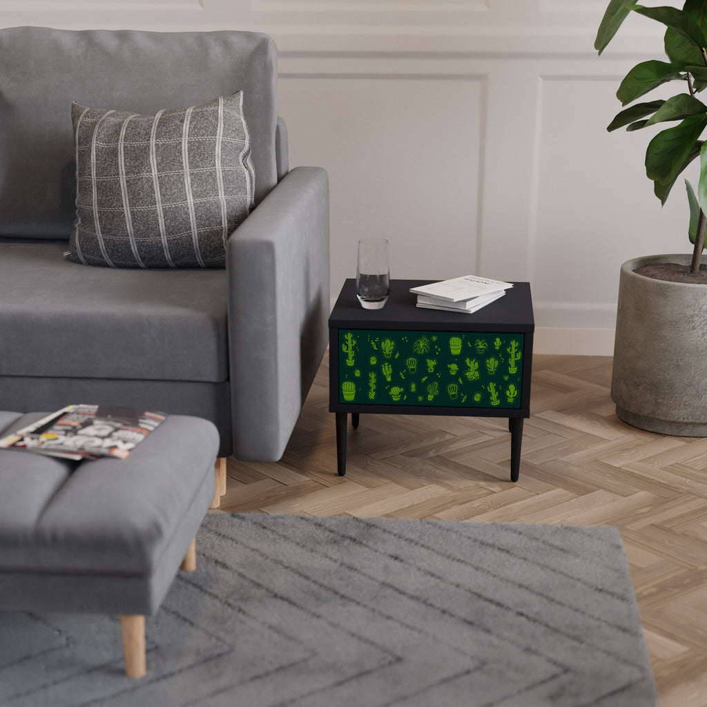 DESERT GREEN Mesa de Cabeceira em Acabamento Preto