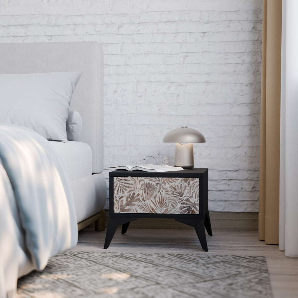 PASSING TIME Mesa de Cabeceira em Acabamento Preto