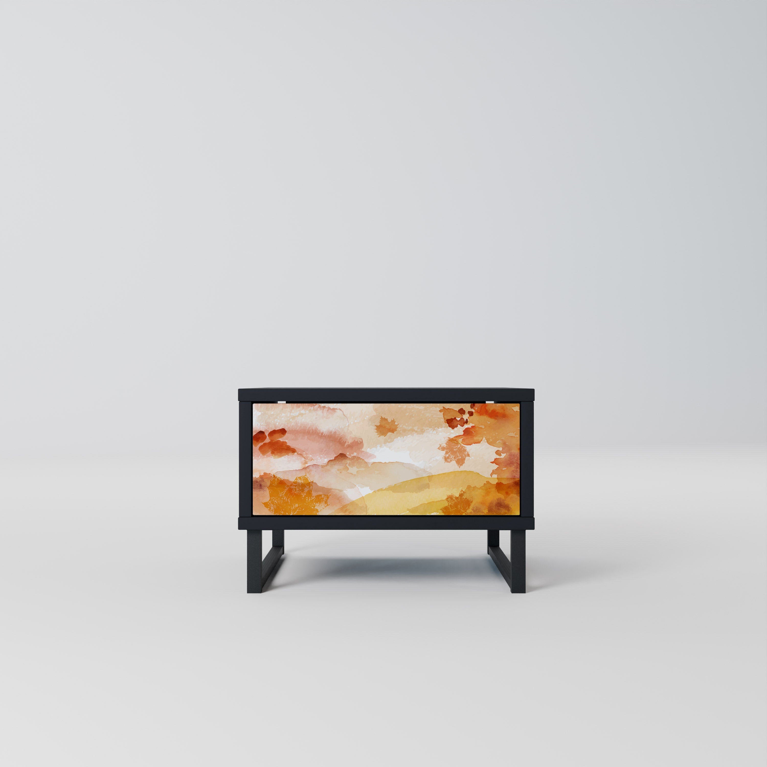 TRACES OF AUTUMN Mesa de Cabeceira em Acabamento Preto