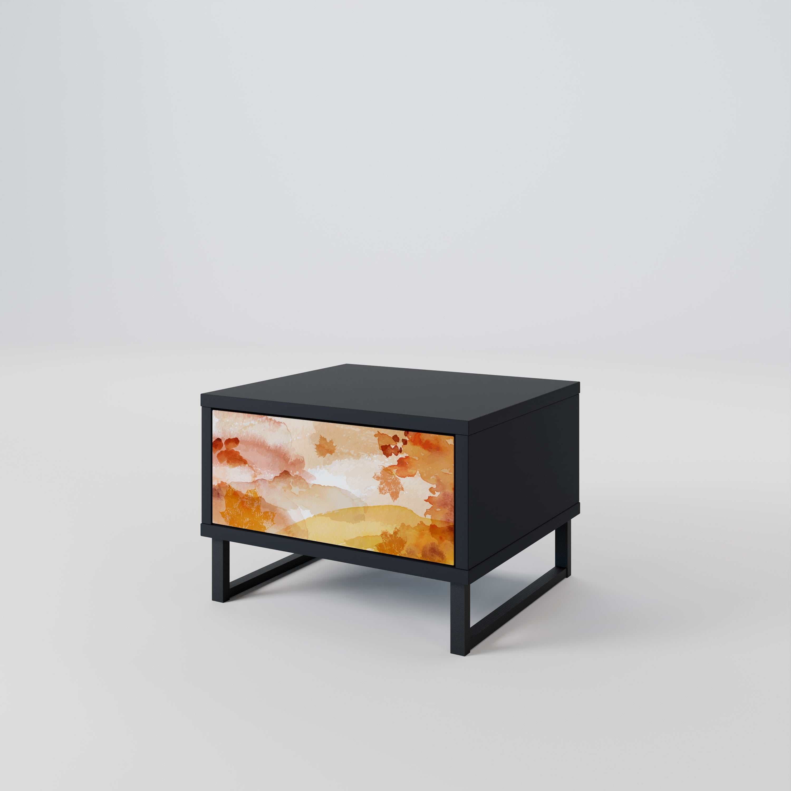 TRACES OF AUTUMN Mesa de Cabeceira em Acabamento Preto