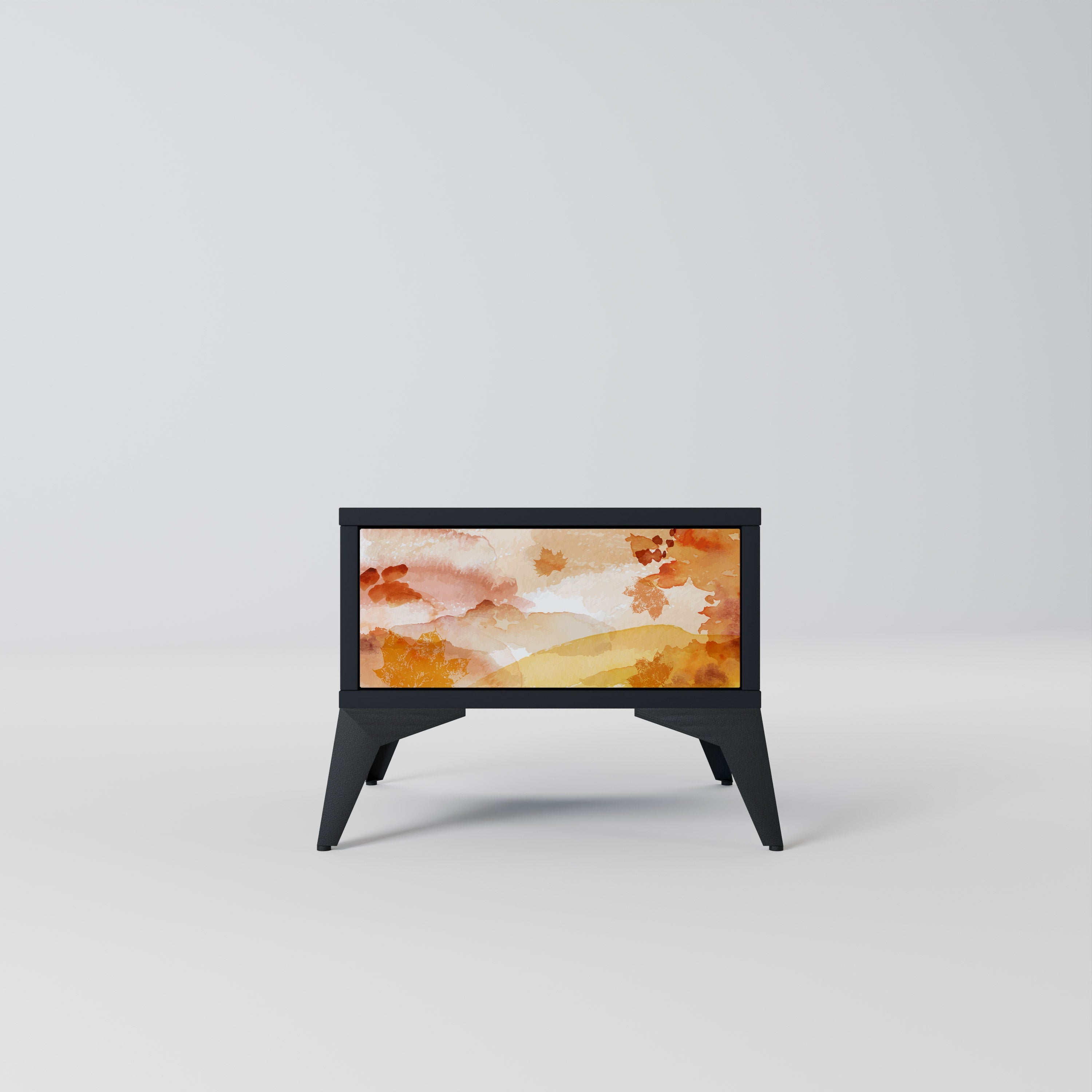 TRACES OF AUTUMN Mesa de Cabeceira em Acabamento Preto