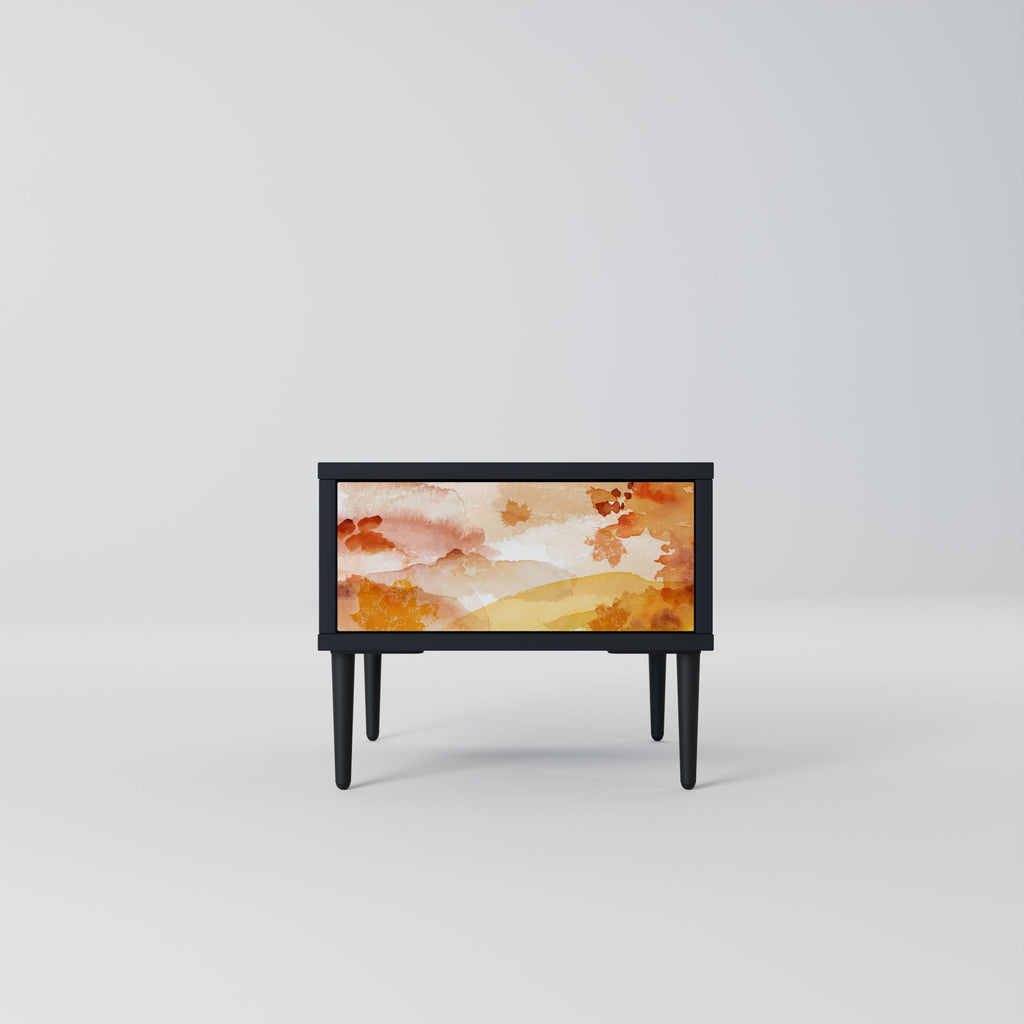 TRACES OF AUTUMN Mesa de Cabeceira em Acabamento Preto