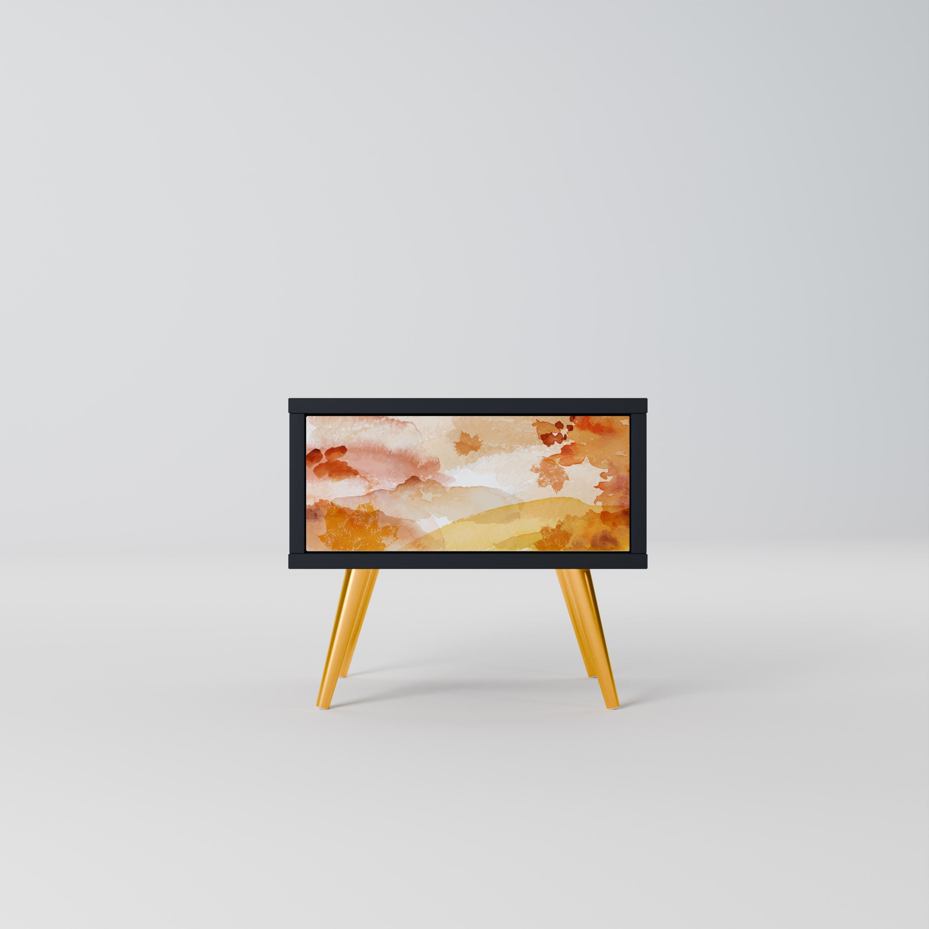 TRACES OF AUTUMN Mesa de Cabeceira em Acabamento Preto