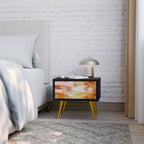 TRACES OF AUTUMN Mesa de Cabeceira em Acabamento Preto