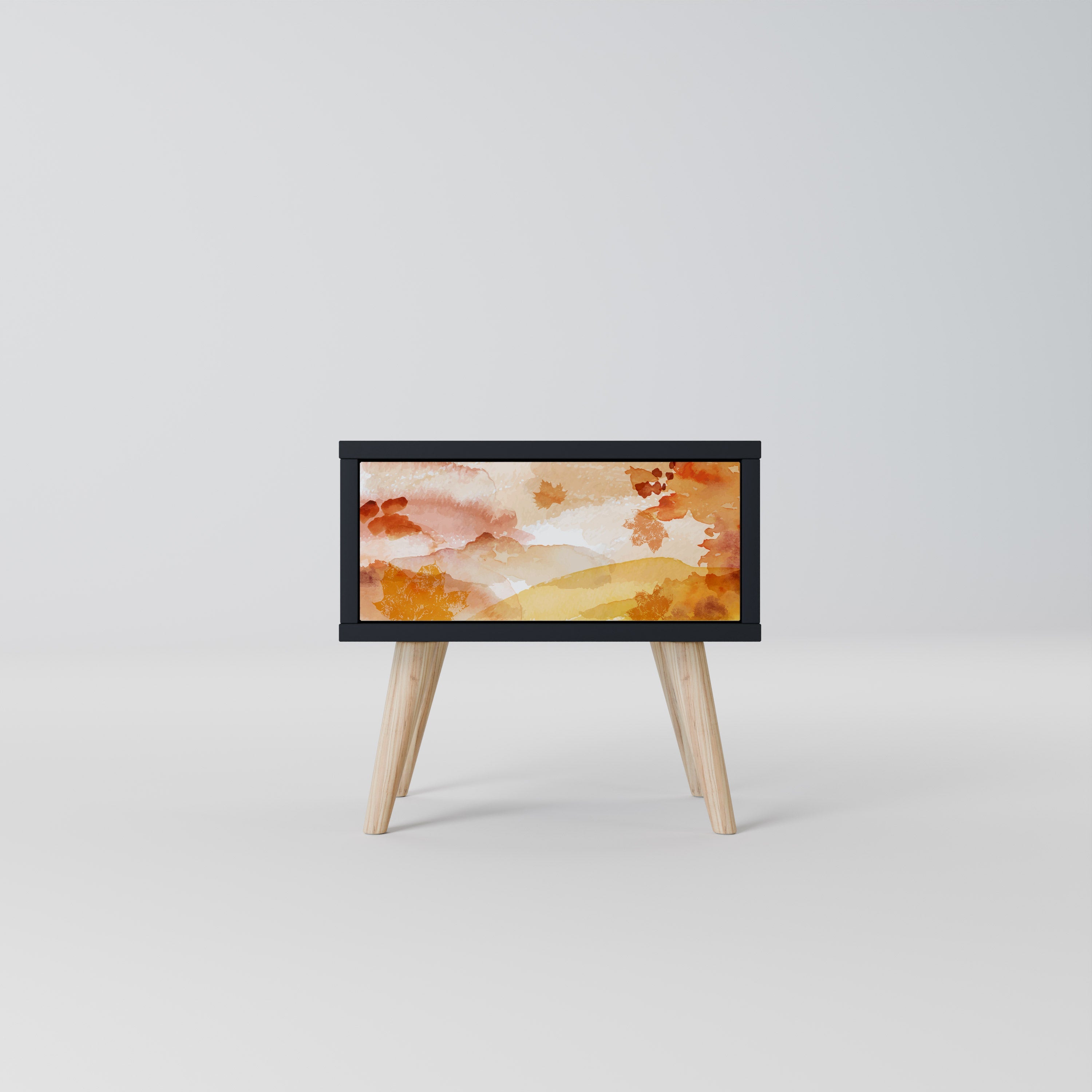 TRACES OF AUTUMN Mesa de Cabeceira em Acabamento Preto