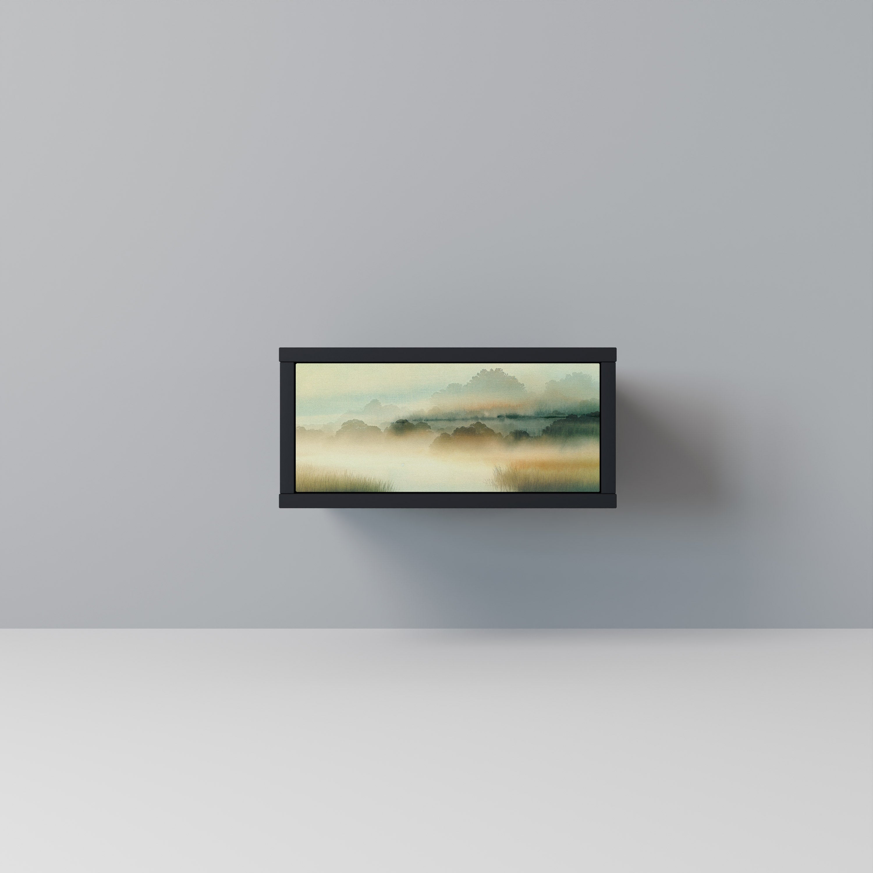 MORNING BY THE LAKE Mesa de Cabeceira em Acabamento Preto