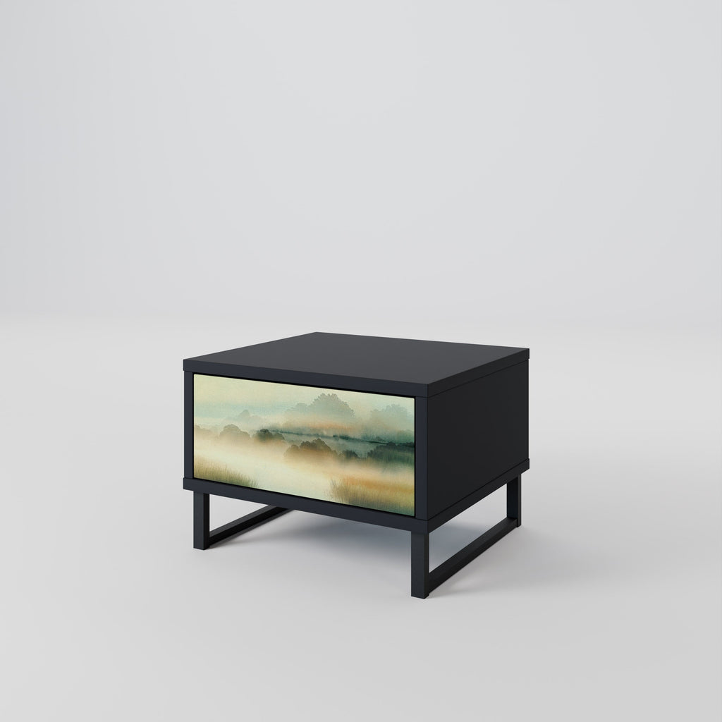 MORNING BY THE LAKE Nightstand in Black Finish